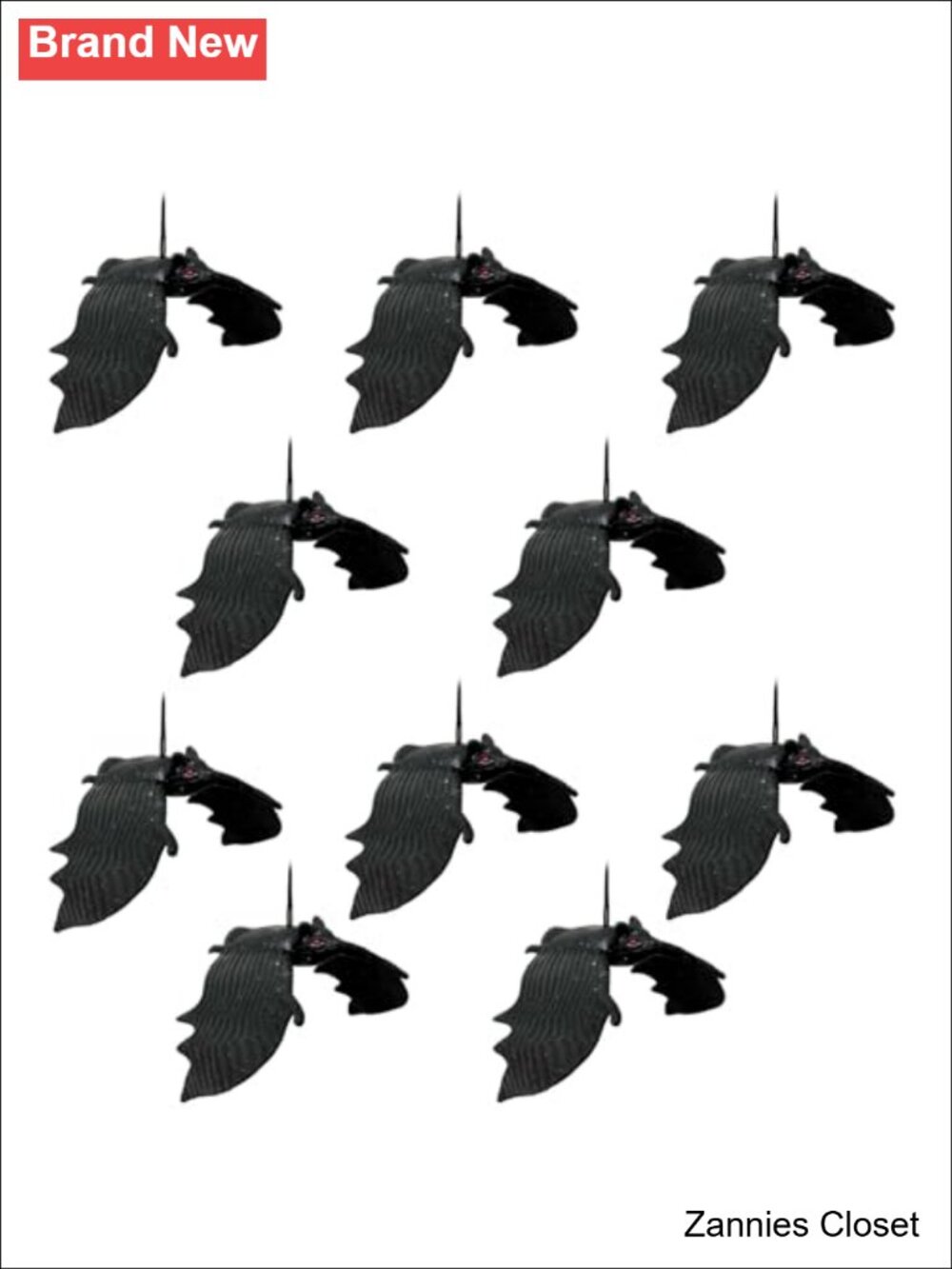 👻 Halloween Bat Hanging Ornaments Rubber Decor 10 Pcs Indoor Outdoor Haunted